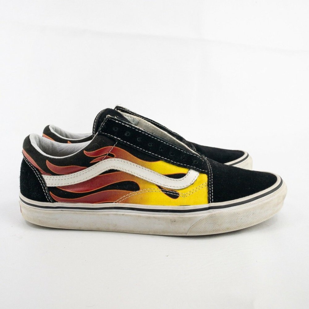 Vans Off The Wall Skate Sneaker Mens 9 Womens 10.5 Fire Casual skate Outdoor